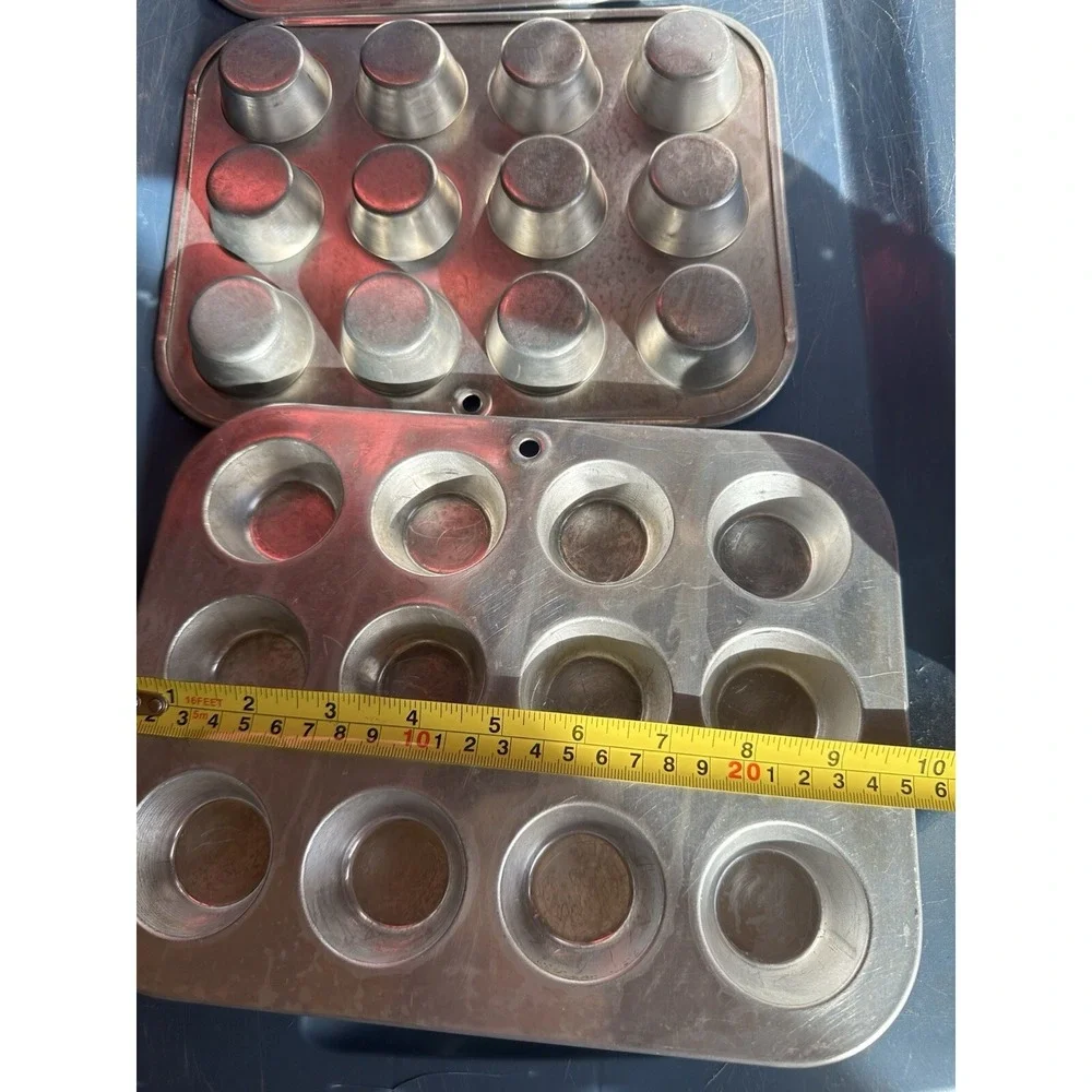 3 Vtg Wear Ever Mini Muffin Tin Pan Aluminum Tart Cupcake 12 Holes 1‎ 3/4
